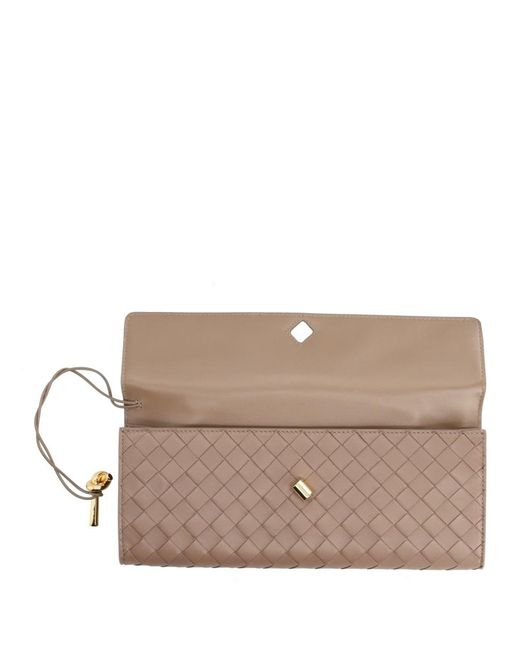Bottega Veneta Natural Clutch Bag Andiamo Leather Lamb