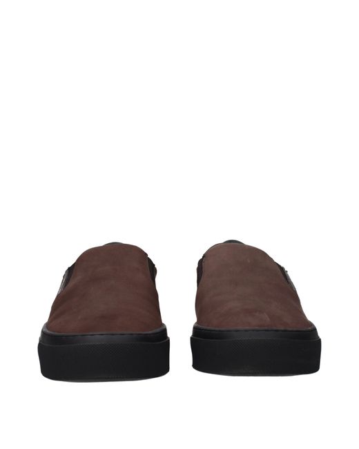 Moncler Brown Leather Slip-On Loafers for men