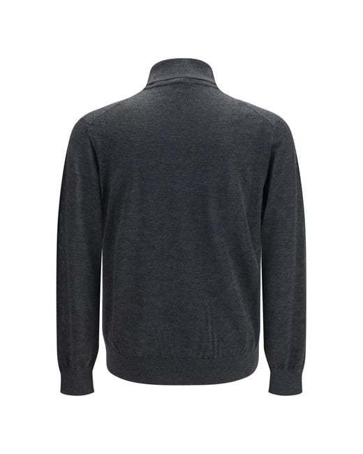 Giorgio Armani Blue Cashmere Turtleneck Sweater Kashmir/Capra Hircus for men