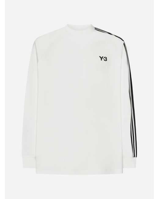 Y-3 White Cotton Long-sleeved T-shirt for men