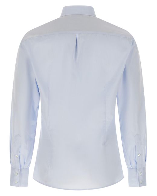 Brunello Cucinelli Blue Cotton Blouse for men