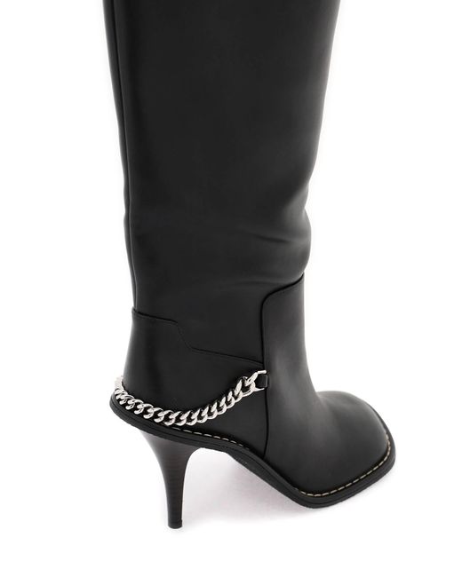 Stella McCartney Black Ryder Cuissard Boots With Stiletto Heel