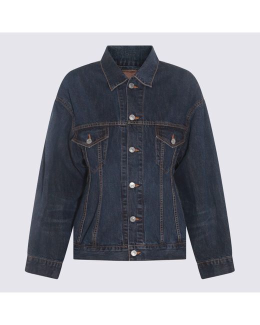 Balenciaga Blue Dark Cotton Casual Jacket