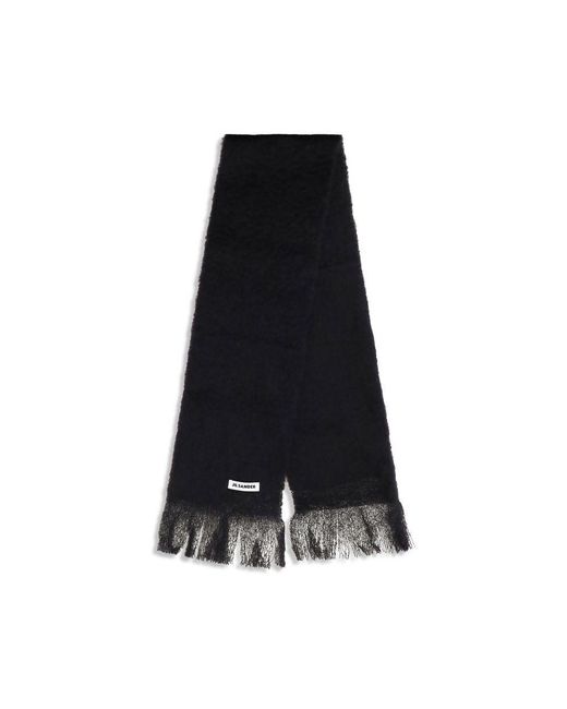 Jil Sander Black Wool Oves Aries Scarf
