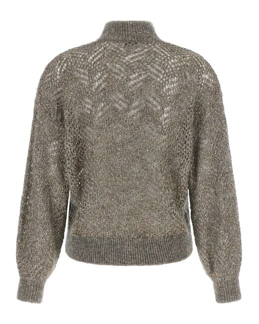 Brunello Cucinelli Gray Polyamide Cardigan Clothing