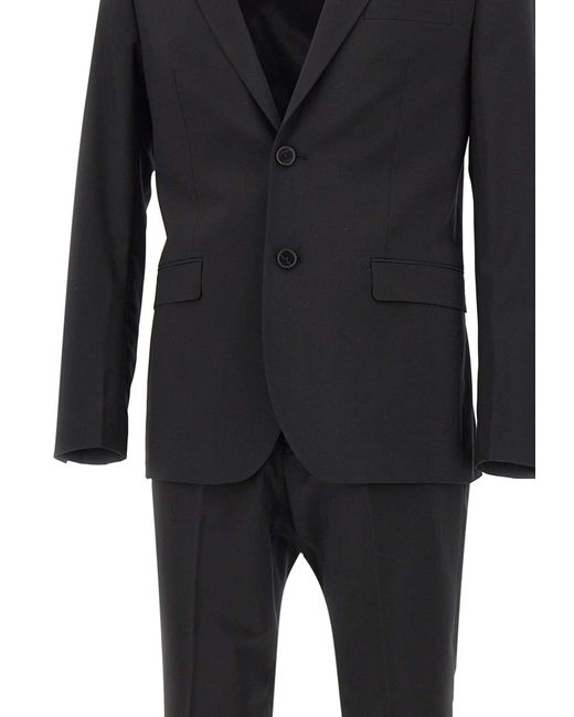 Manuel Ritz Black Viscose Two-Piece Suit for men