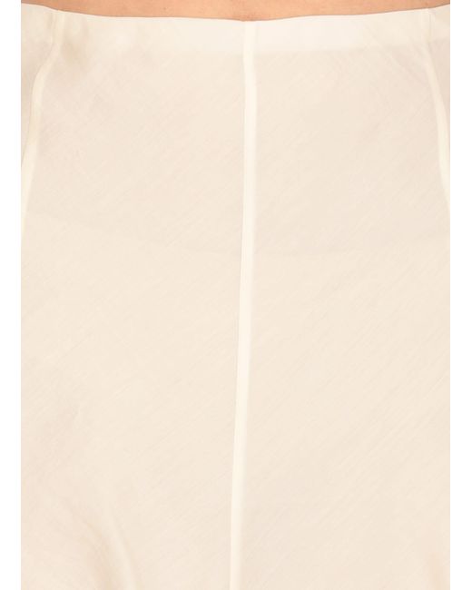 Khaite White Natural Natural Silk And Cotton Skirt