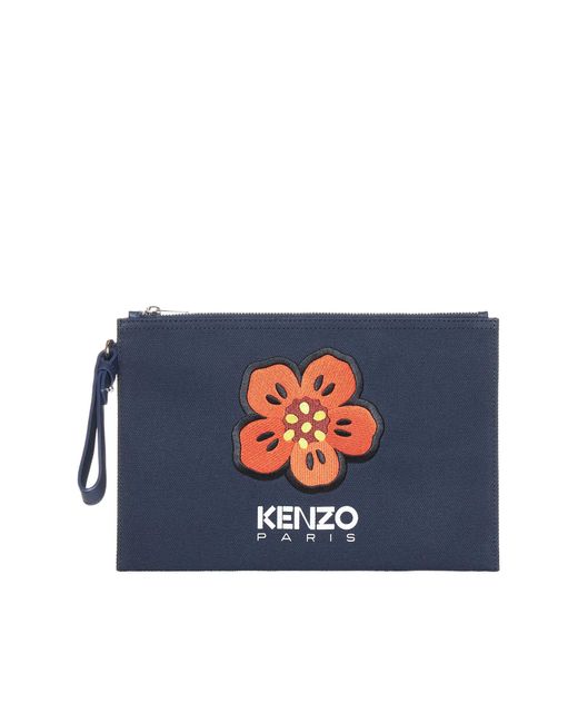 KENZO Blue Boke Flower Clutch