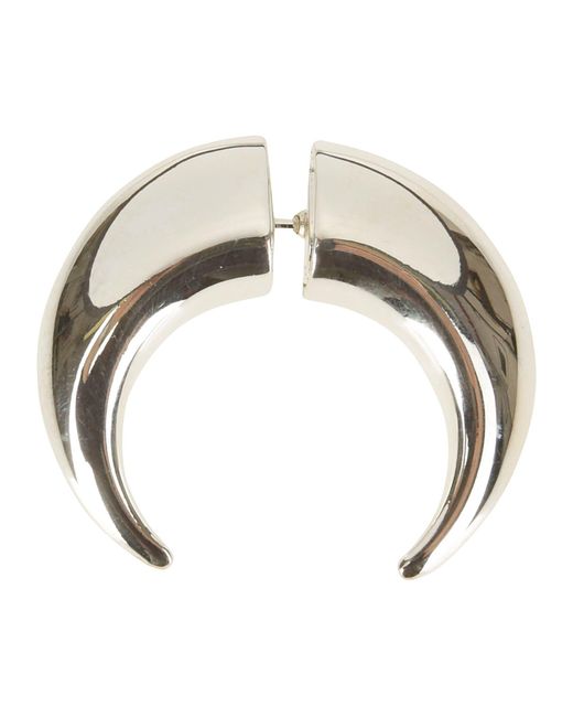 MARINE SERRE White Regenerated Single Tin Moon Stud Earring