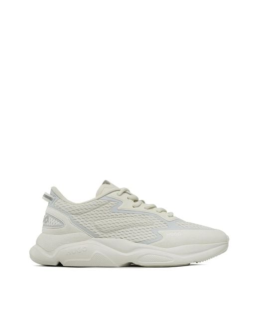 Boss White Leon Runner Sneakers Shoes for men