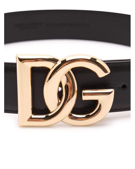 Dolce & Gabbana Black Dolce & Gabbana Crossed Dg Logo Belt