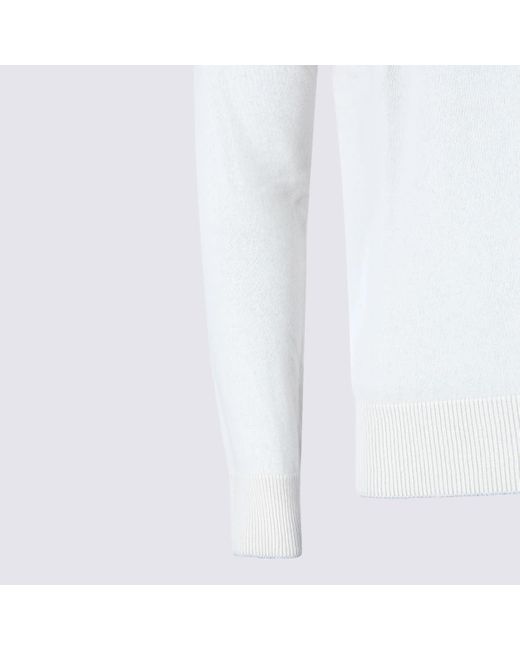 Eleventy White Cashmere Zipped Sweater for men
