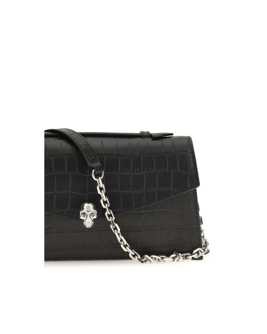 McQueen Black Calf Leather Bos Taurus Handbag Bag