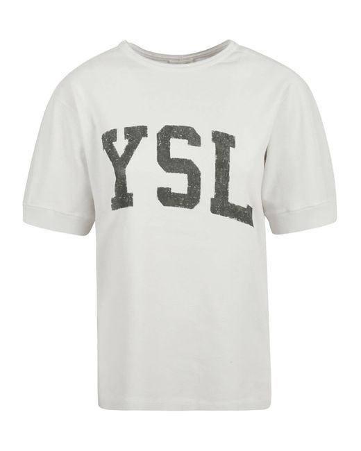 Saint Laurent Cotton Ysl Logo T-shirt 