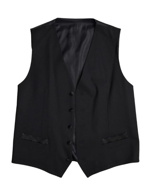 Dolce & Gabbana Black Wool Two-Piece Suit for men