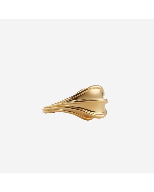Bottega Veneta Metallic Drop Ring 18K Finish