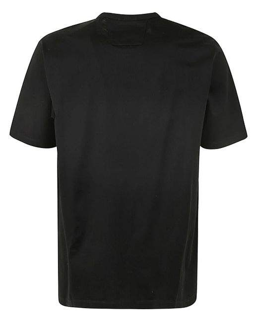 C P Company Black Metropolis Series Mercerized Jersey Logo Badge T-Shirt for men
