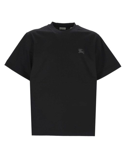 Burberry Black Ekd-Badge Crewneck T-Shirt for men