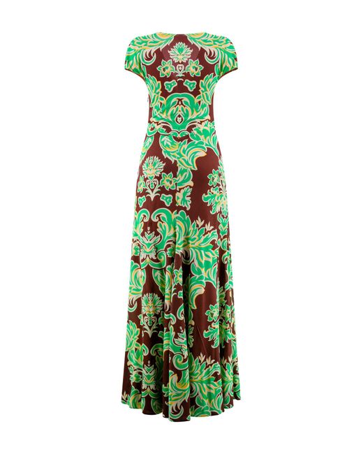 Etro Green Printed Jersey Dress
