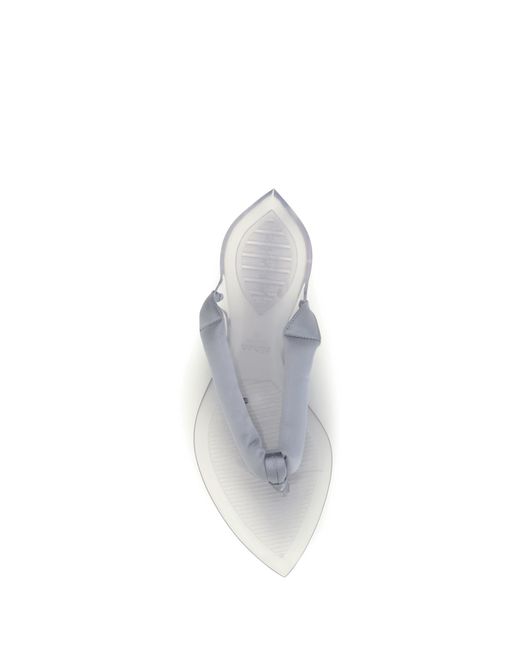 Alaïa White Sandals Satin Flip-Flop Pvc