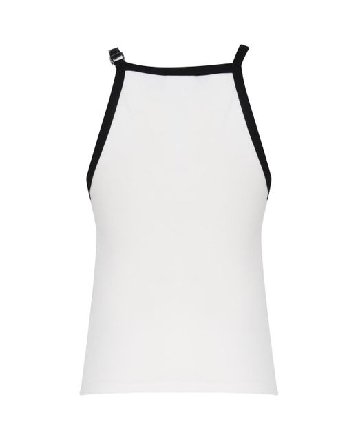 Courreges Natural Cotton Top With Strap Suspender