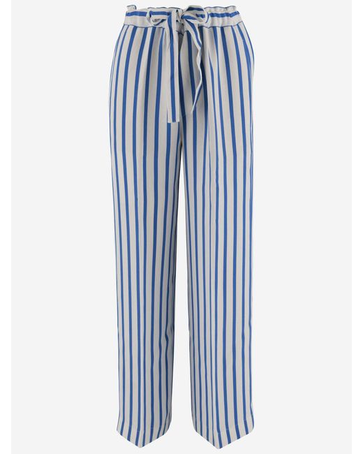 Polo Ralph Lauren Blue Striped Silk Pants
