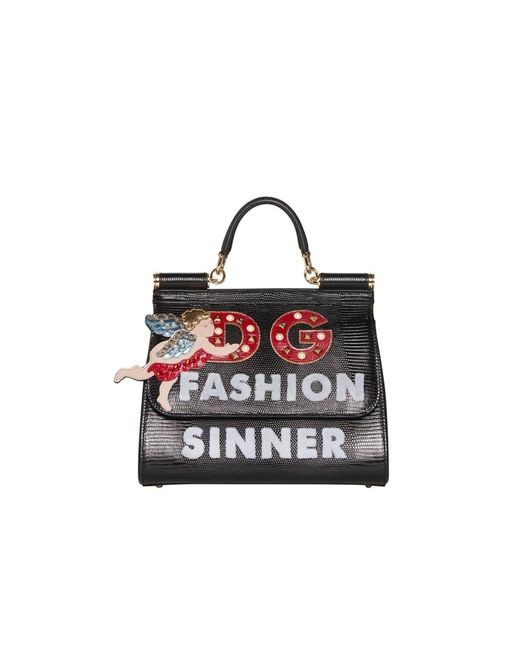 Dolce & Gabbana Black Fashion Sinner Angel Sicily Bag