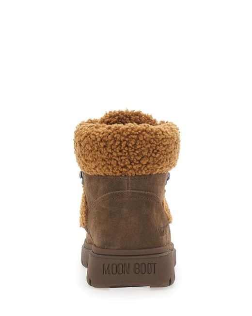 Moon Boot Brown Combat Boots Fleece