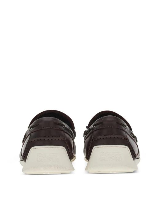 Ferragamo Brown Ferragamo Leather Lace-Up Loafers for men