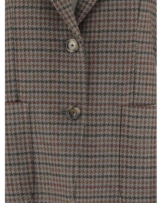 Lardini Gray Cashmere Houndstooth Jacket