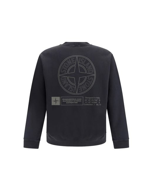 Stone Island Blue Logo Sweatshirt for men