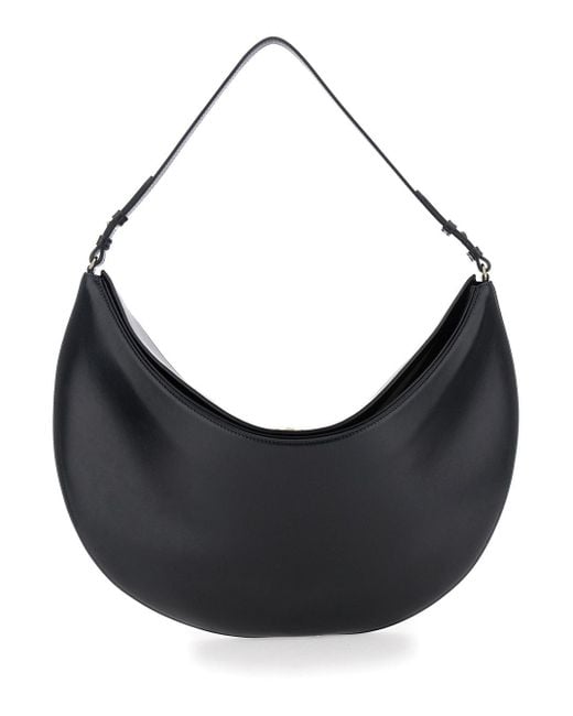 Jacquemus Black 'Le Calisso Rond Large' Shoulder Bag With Adjustable Strap And Embossed Logo