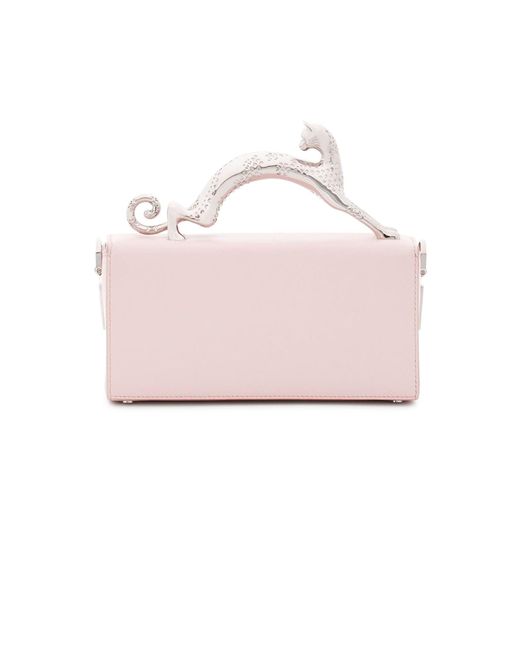 Lanvin Pink Pencil Cat Nano Leather Box Bag