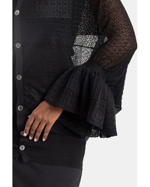 Junya Watanabe Black Lace Patchwork Cardigan Top