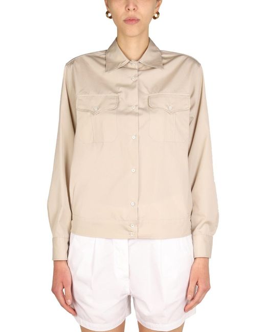 Aspesi White Poplin Shirt Cotton