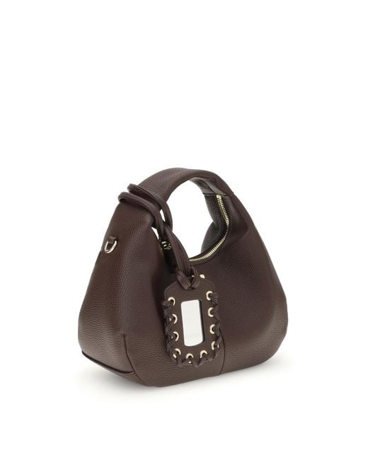 Ganni Brown Hobo Mini Handbag Handbags