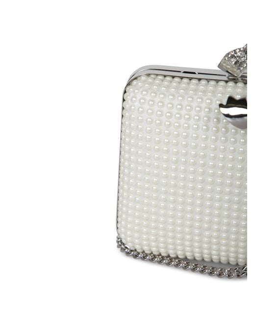 Self-Portrait White Pearl Box Clutch Bag