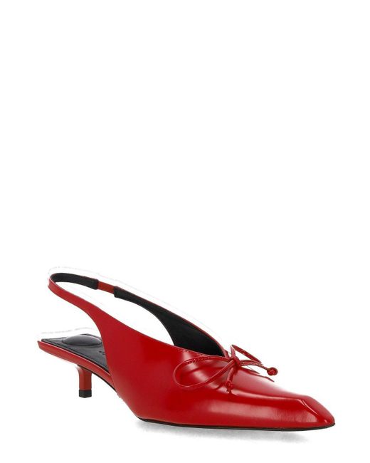 Jacquemus Red The Low Cubisto Slingbacks