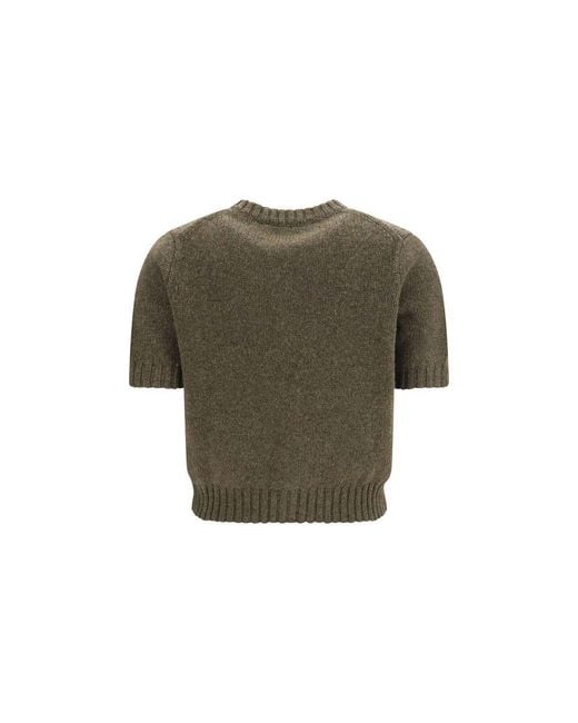Khaite Green Bicolor Cashmere Cardigan