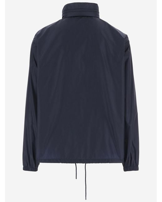 Saint Laurent Blue Nylon Jacket With High Collar Polyamide for men