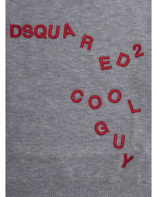 DSquared² Gray Boys Crewneck Sweater Wool Tops for men