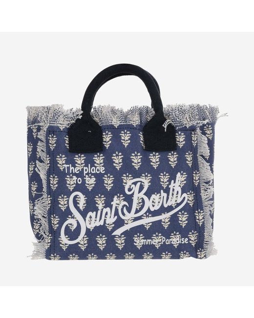Mc2 Saint Barth Blue Colette Tote Bag With Logo