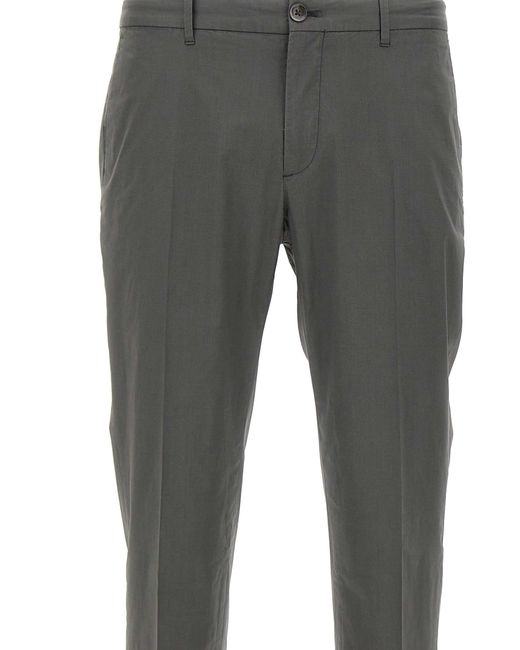 Incotex Gray Cotton Poplin Trousers for men