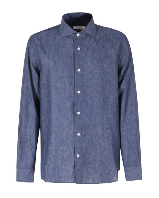 Seventy Blue Camicia Lino for men