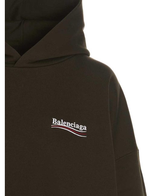 Balenciaga Black Logo Embroidery Hoodie