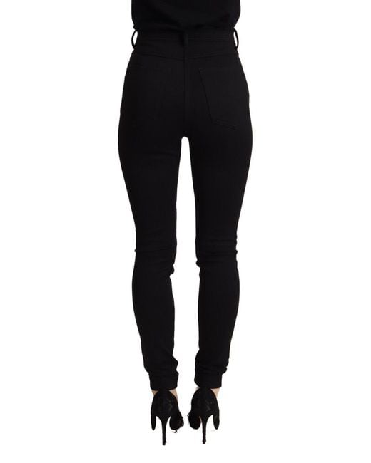 Dolce & Gabbana Black Elegant High-Waisted Slim Fit Pant