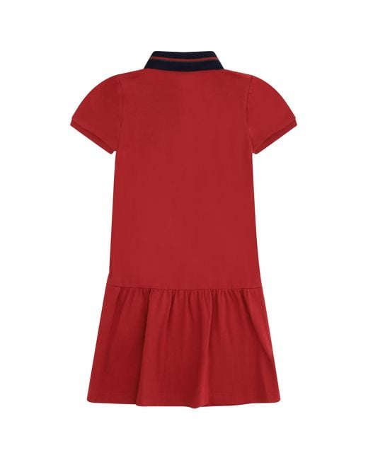 Gucci Red Cotton Polo Dress Cotton; Elastane