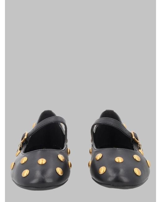 MICHAEL Michael Kors Black Ballerina Flats Nellie Flex Cow Leather