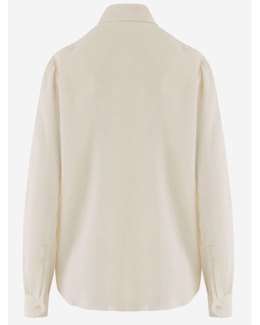 Saint Laurent White Shirt Silk Crêpe De Chine