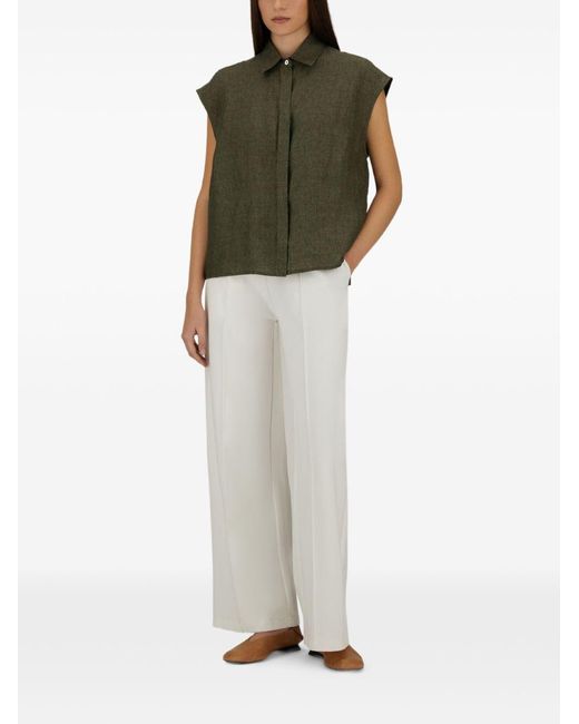 Herno Green Shirt Linen